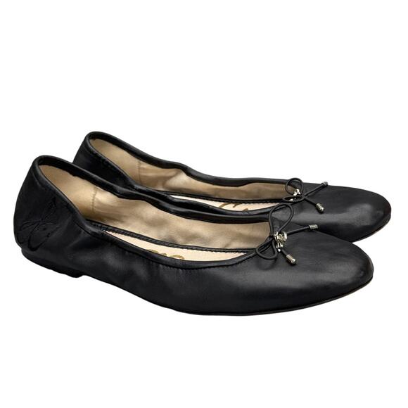 Sam Edelman Felicia Black Leather Slip On Comfort Ballet Flat Women 10.5 - Picture 1 of 9